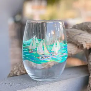 Stemless Glass - Sailboat
