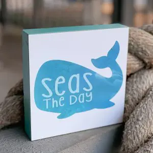 Seas the Day Box Sign