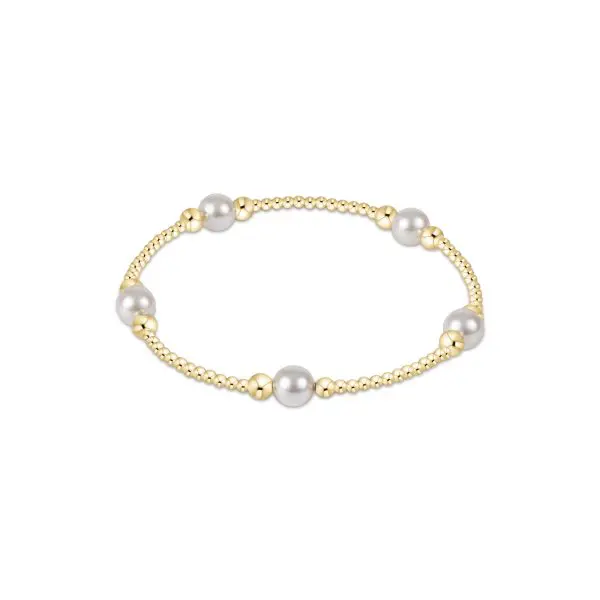 enewton: Purpose Pearl 6mm Bead Bracelet - Gold