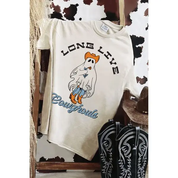 "Long Live Cowghouls" Mineral Graphic Tee - Image 2