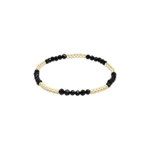 enewton: Blissful Pattern 2.5mm Bead Bracelet - Faceted Onyx