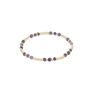 enewton: Gemstone Gold Joy Pattern 3mm Bead Bracelet - Amethyst
