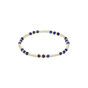 enewton: Gemstone Gold Joy Pattern 3mm Bead Bracelet - Lapis