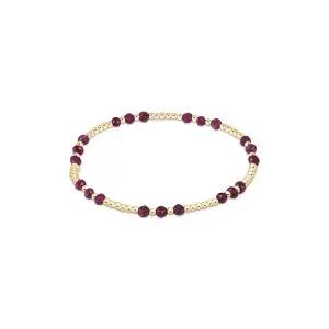 enewton: Gemstone Gold Joy Pattern 3mm Bead Bracelet - Ruby
