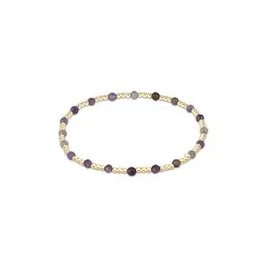 enewton: Gemstone Gold Sincerity Pattern 3mm Bead Bracelet - Amethyst