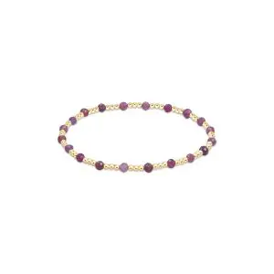 enewton: Gemstone Gold Sincerity Pattern 3mm Bead Bracelet - Ruby