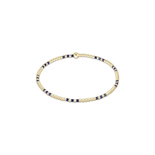 enewton: Hope Joy Pattern 2mm Bead Bracelet - Blue Metallic