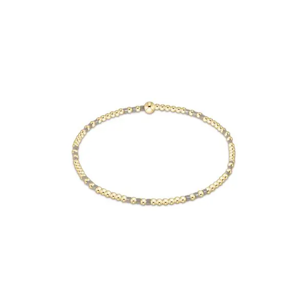 enewton: Hope Joy Pattern 2mm Bead Bracelet - Taupe With A Twist