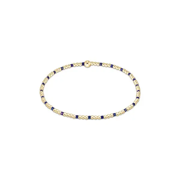 enewton: Hope Sincerity Pattern 2mm Bead Bracelet - Blue Metallic