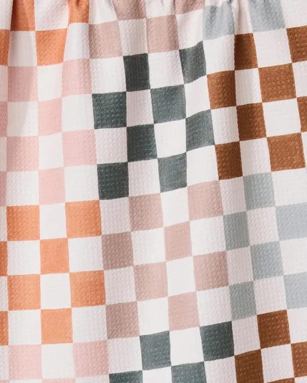 Geometry: Kitchen Tea Towel - Autumn Checkers - Image 2