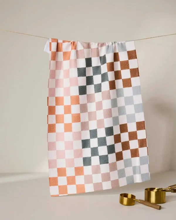 Geometry: Kitchen Tea Towel - Autumn Checkers