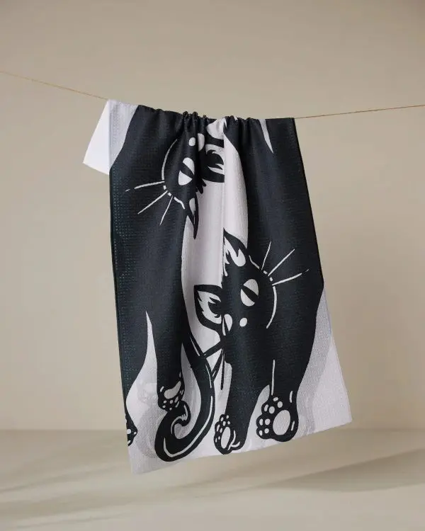 Geometry: Kitchen Tea Towel - Night Zoomies