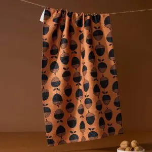 Geometry: Kitchen Tea Towel - Acorn Noir