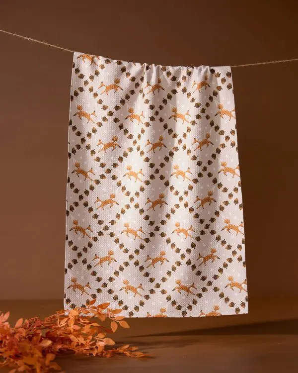 Geometry: Kitchen Tea Towel - Foxes and Twinkles
