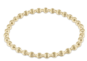 enewton: Dignity Grateful Pattern 4mm Bead Bracelet - Gold