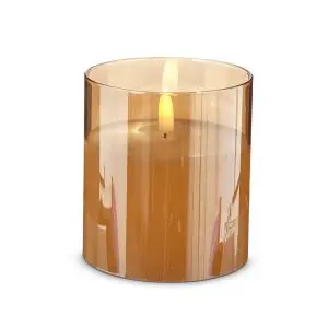 Glass Ivory Pillar Flameless Candle - 3.5x4"