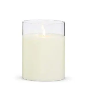 Glass Ivory Pillar Flameless Candle - 6x8"