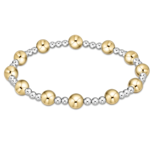 enewton: Classic Sincerity Pattern 6mm Bead Bracelet - Mixed Metal