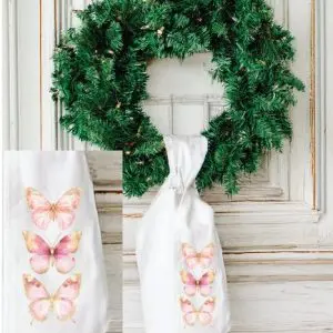 Wreath Sash - 3 Golden Butterflies