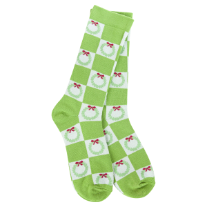 World's Softest Socks: Holiday Crew - Wreath Check