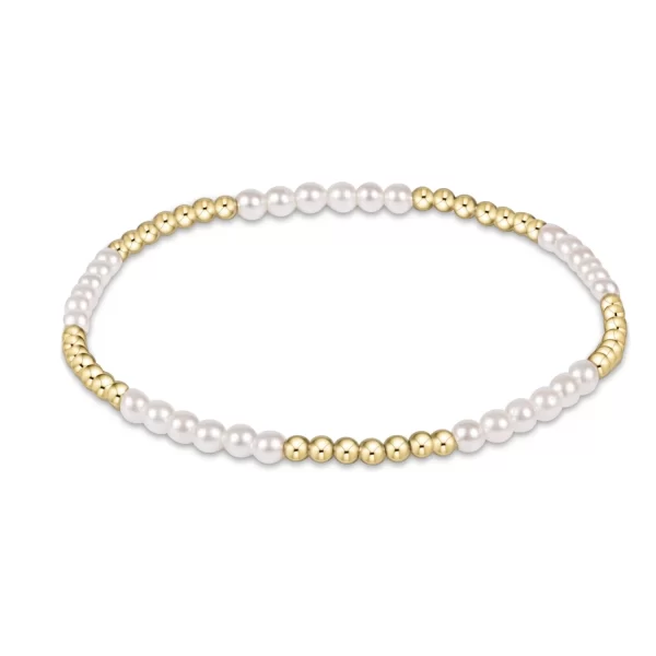 enewton: Classic Blissful Pattern 2.5mm Bead Bracelet - 3mm Pearl