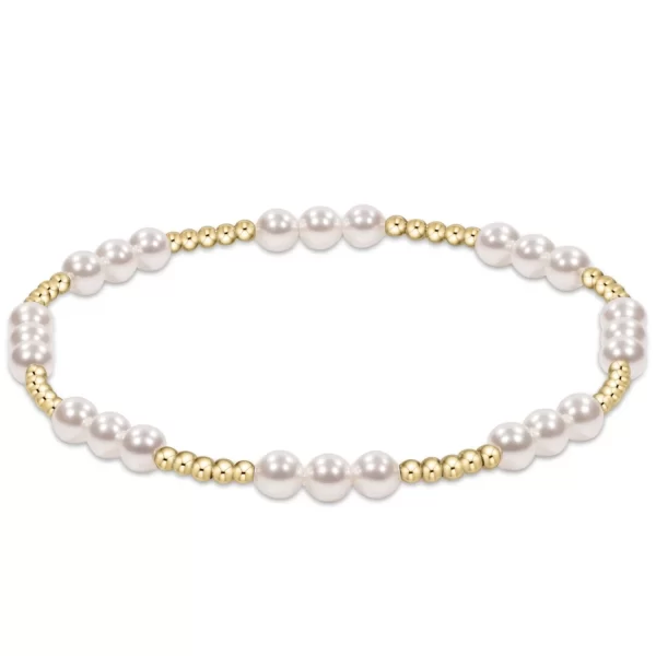 enewton: Classic Joy Pattern 4mm Bead Bracelet - Pearl