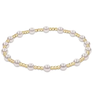 enewton: Classic Sincerity Pattern 4mm Bead Bracelet - Pearl