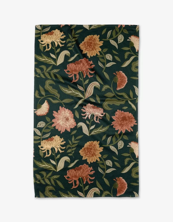Geometry: Kitchen Tea Towel - Chrysanthemums in November
