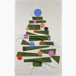 Geometry: Kitchen Tea Towel - Modern Festive Tree