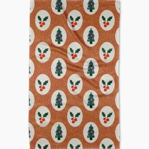 Geometry: Kitchen Tea Towel - Vintage Holly Christmas