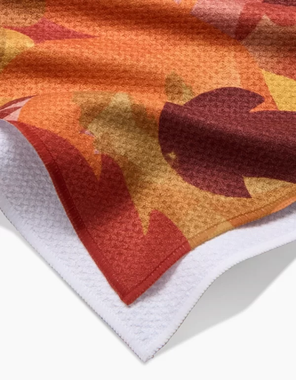 Geometry: Kitchen Tea Towel - Watercolor Fallen Leaves - Image 2