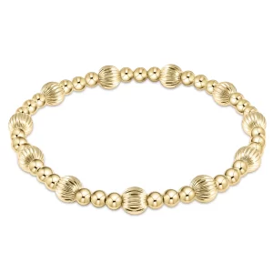 enewton: Dignity Sincerity Pattern 6mm Bead Bracelet - Gold