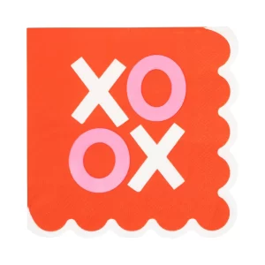 Scalloped XOXO Cocktail Napkins