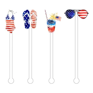 Acrylic Stir Sticks - Patriotic Babe
