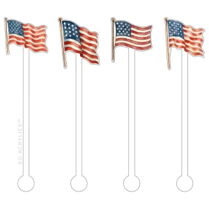 Acrylic Stir Sticks - American Flags