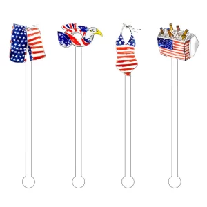 Acrylic Stir Sticks - Patriotic Pool Days