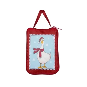 Foldable Tote: Holly Homestead Christmas Goose
