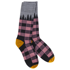 World's Softest Socks: Woods Crew - Navy Tree Plaid