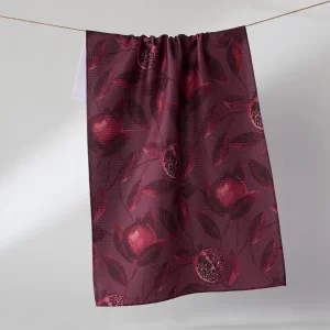 Geometry: Kitchen Tea Towel - Rich Garnet