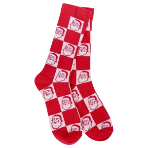 World's Softest Socks: Holiday Crew - Santa Check